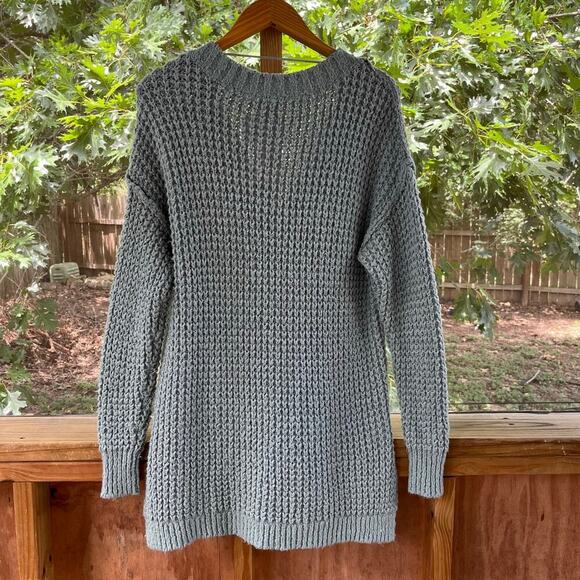 Free People Whistle Thermal Henley Sweater Heather Green Size S. NEW - Picture 2 of 8